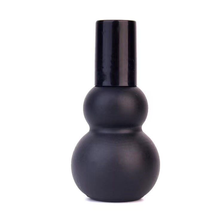 30ml 50ml black essential oil glass bottle with black lid