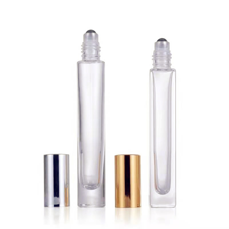 10ml square shaped glass fragrance bottle with roll ball