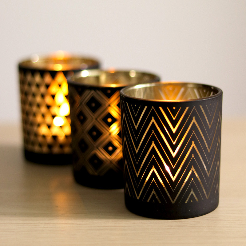 new design 100ml black candle glass cup