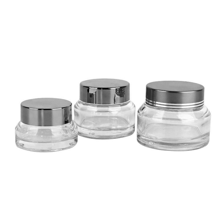 30g 50g clear cream glass jar