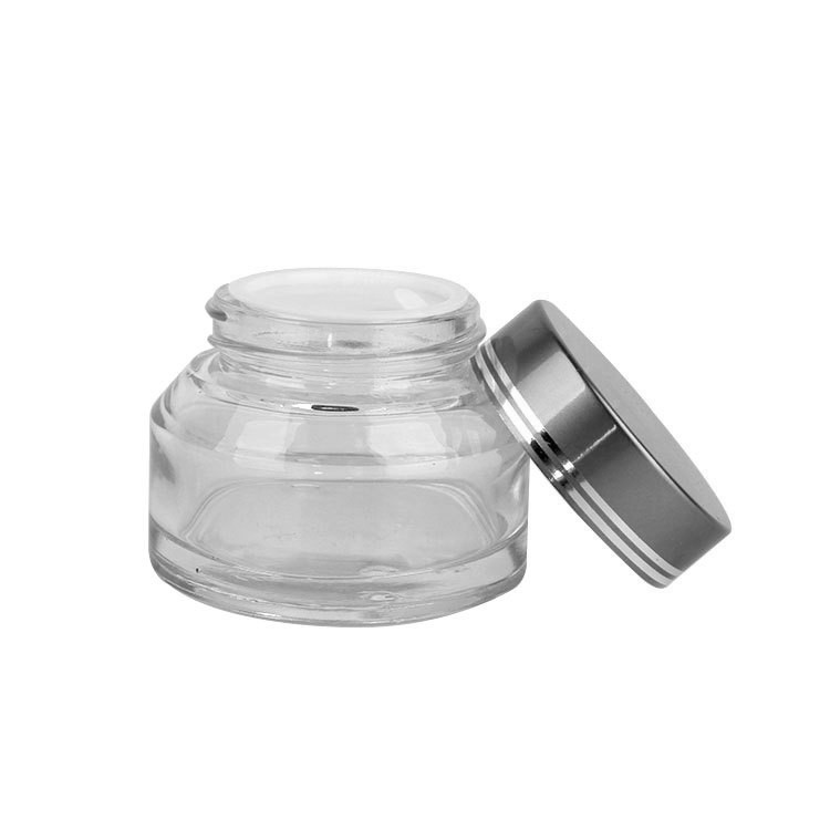 30g 50g clear cream glass jar