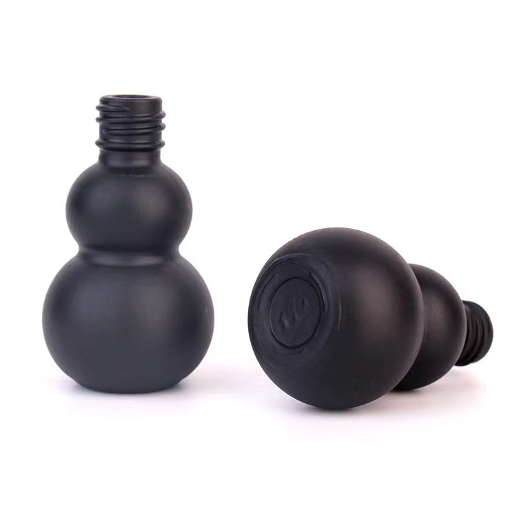 30ml 50ml black essential oil glass bottle with black lid