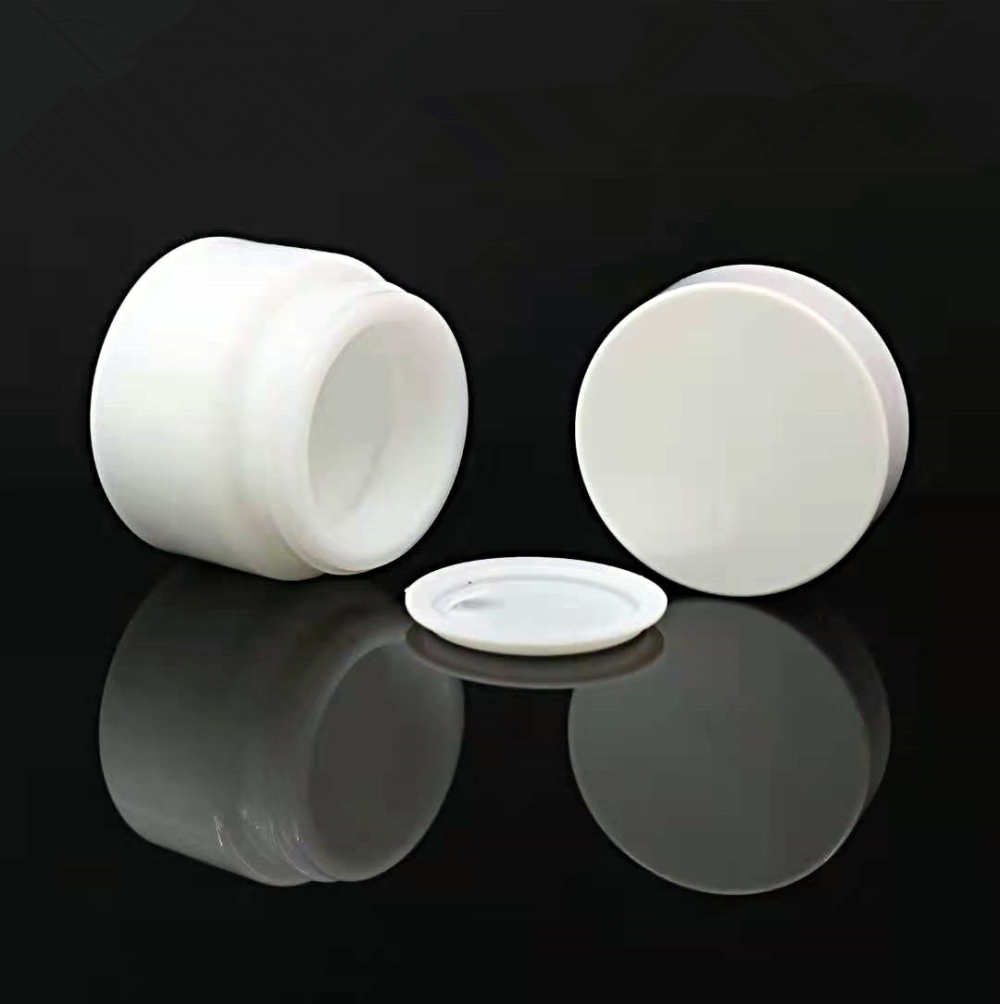 30g 50g cream glass porcelain jar with bamboo lid