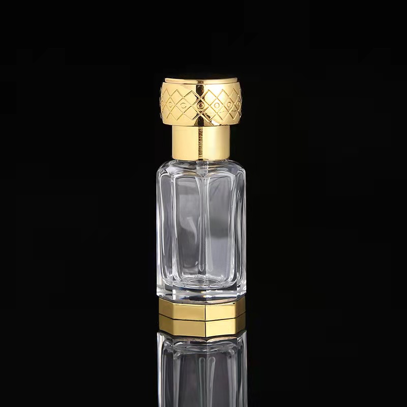 3ml 6ml 12ml gold attar oil glass bottle with glass drop stick