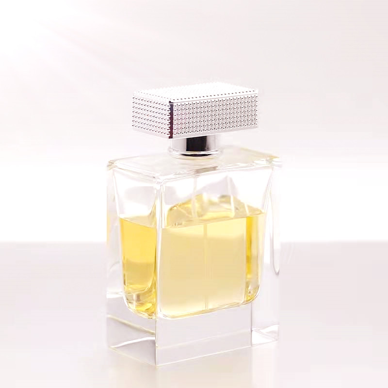 100ml square shaped heavy glass perfume bottle