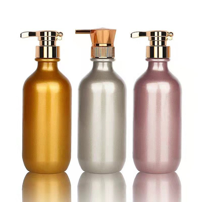 300 500ml electroplating gold shampoo plastic bottles