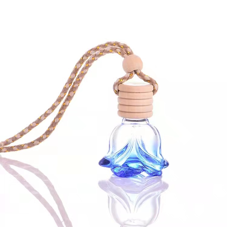 10ml hanging car fragrance glass bottle with wooden lid