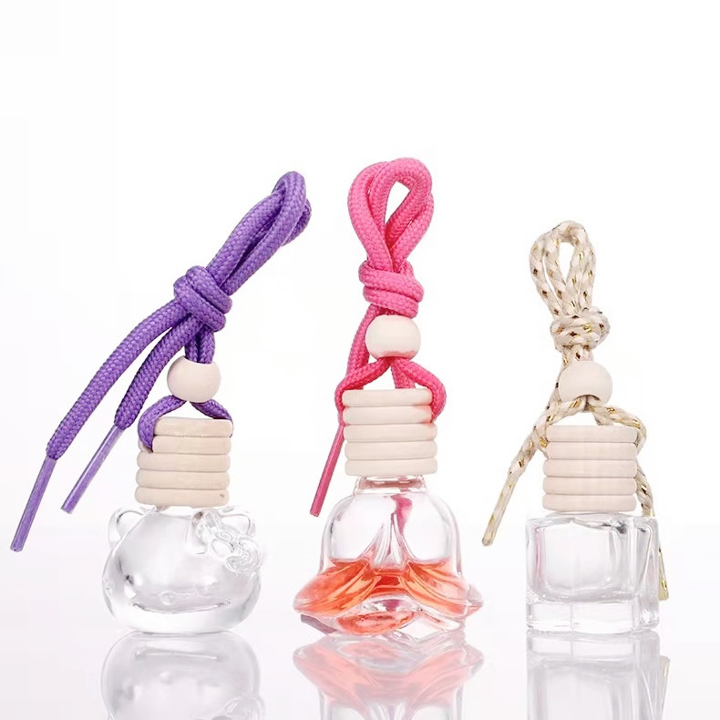 10ml hanging car fragrance glass bottle with wooden lid