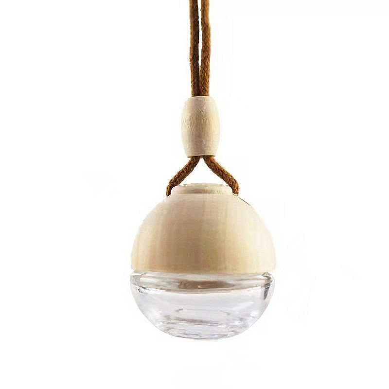 6ml hanging car fragrance glass bottle with wooden lid