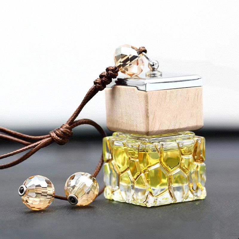 10ml car perfume glass bottle with wooden lid