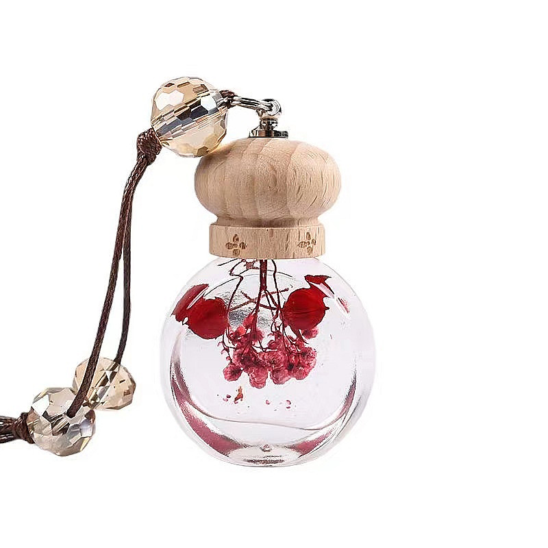 8ml car perfume diffuser glass bottle with wooden lid