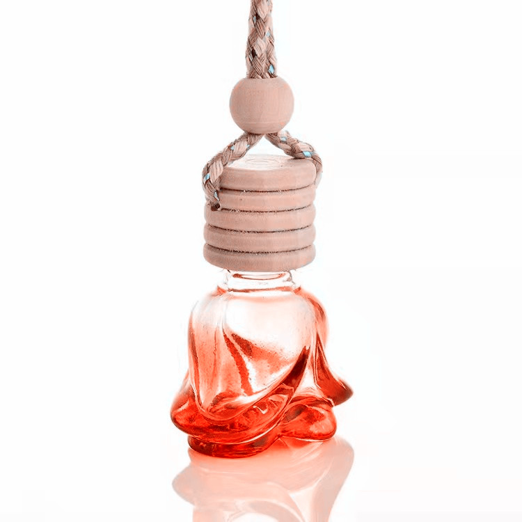 10ml hanging car fragrance glass bottle with wooden lid