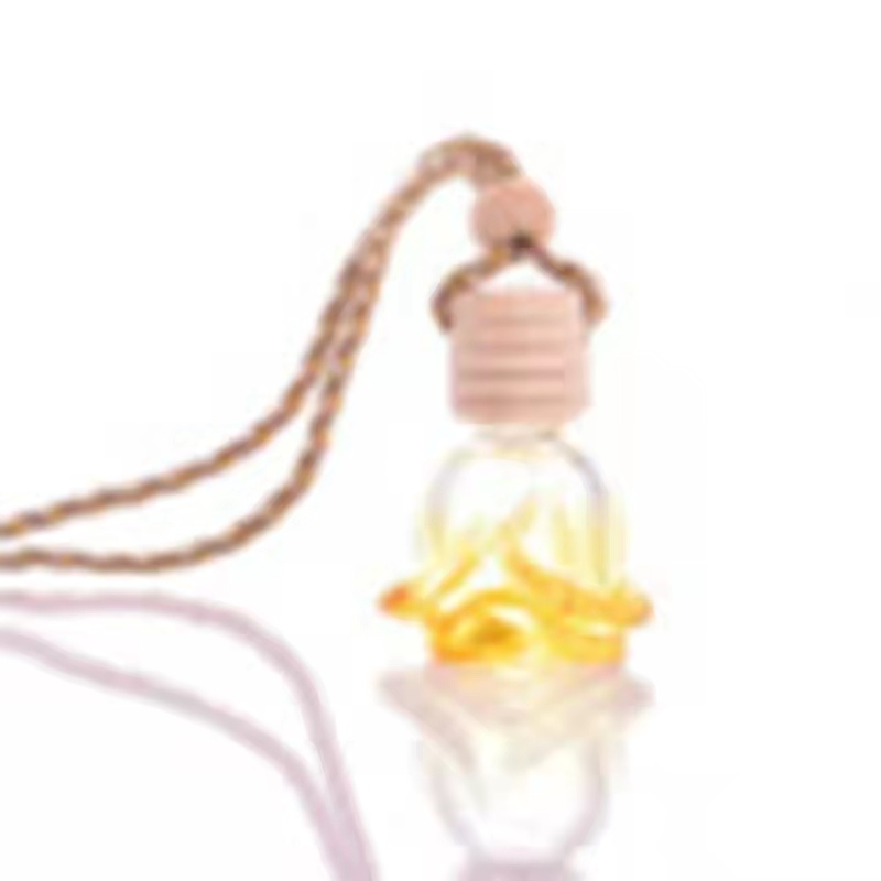 10ml hanging car fragrance glass bottle with wooden lid