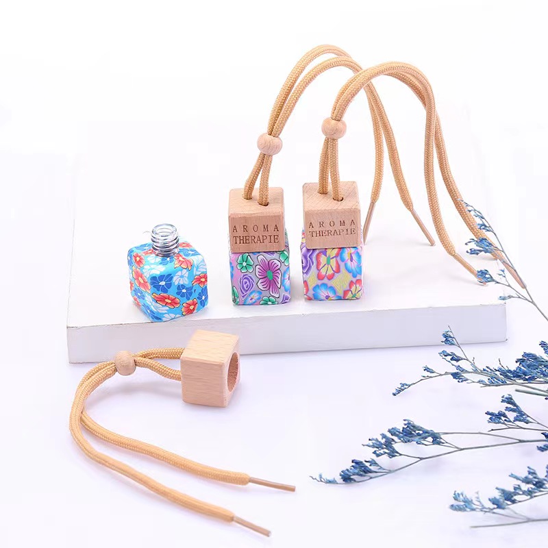 15ml car perfume glass bottle with wooden lid