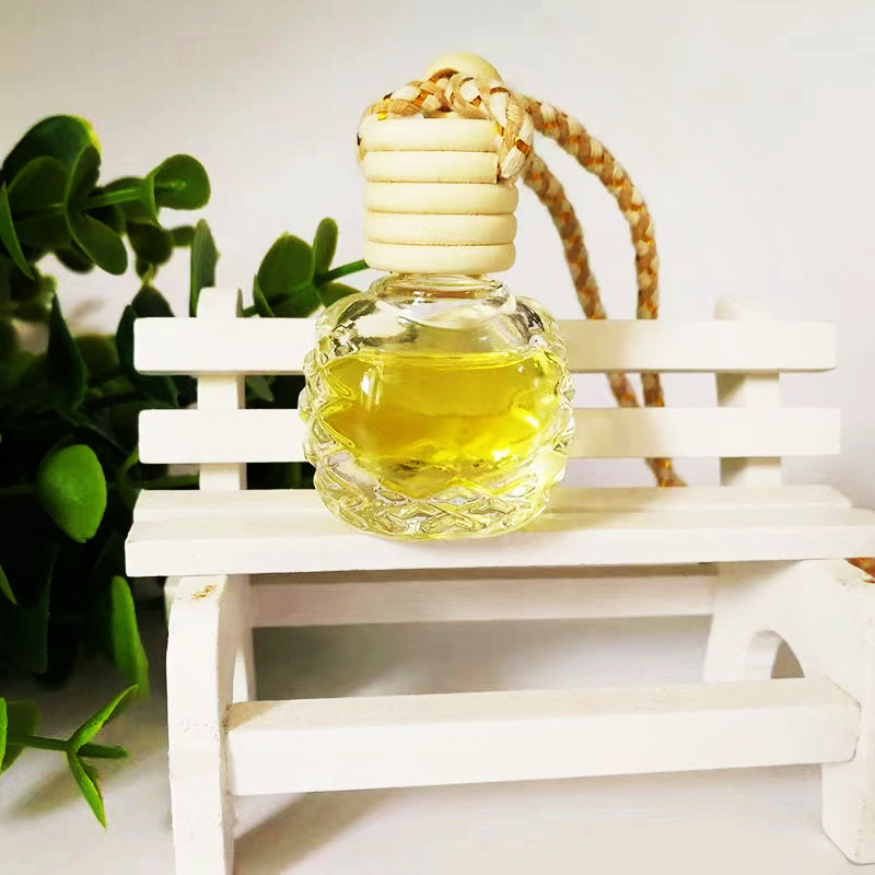 10ml hanging car perfume glass bottle with wooden lid