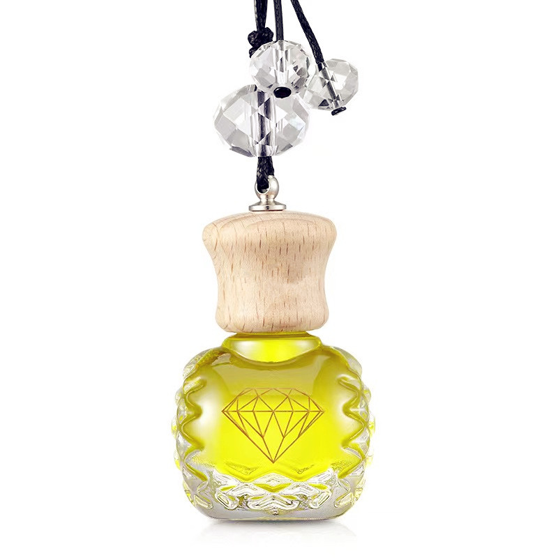 10ml hanging car perfume glass bottle with wooden lid