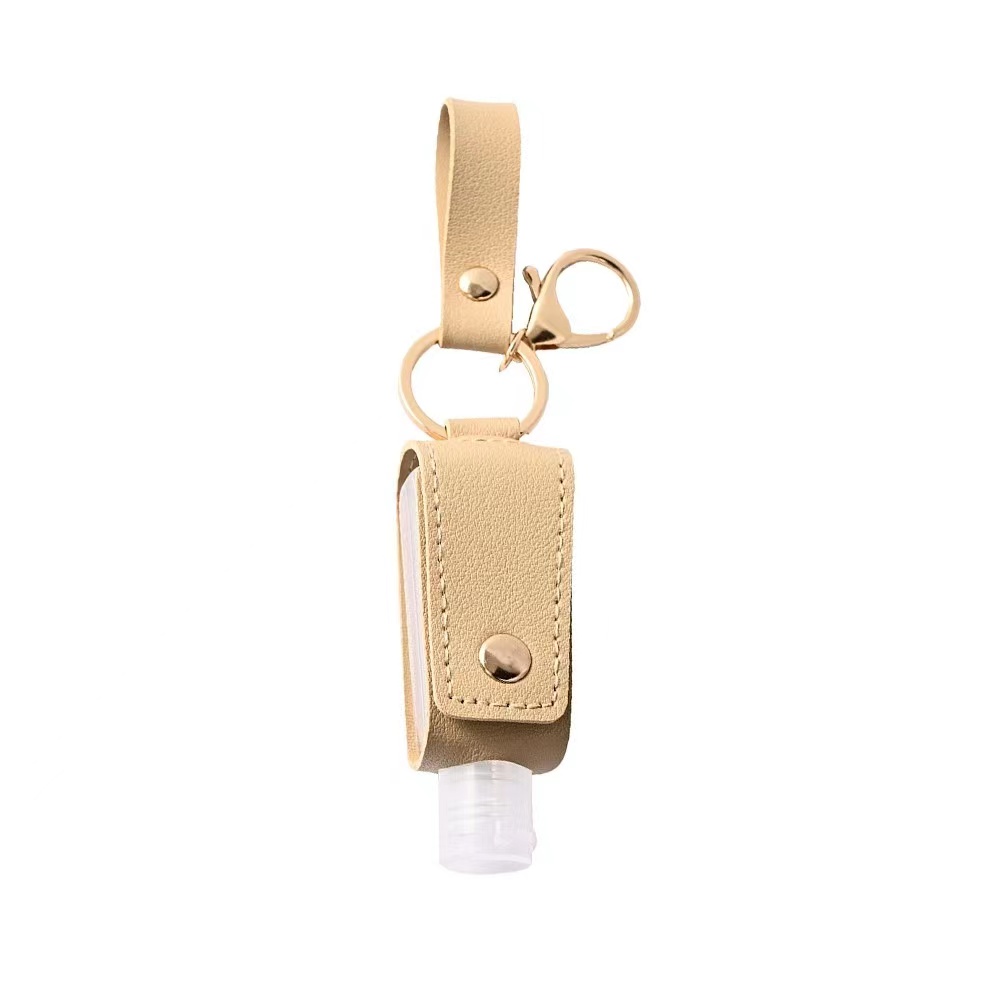 30ml coating leather plastic bottle with key chain