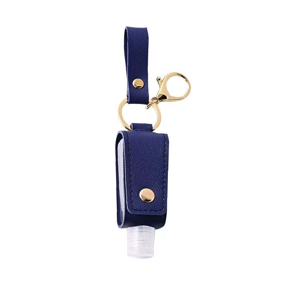 30ml coating leather plastic bottle with key chain