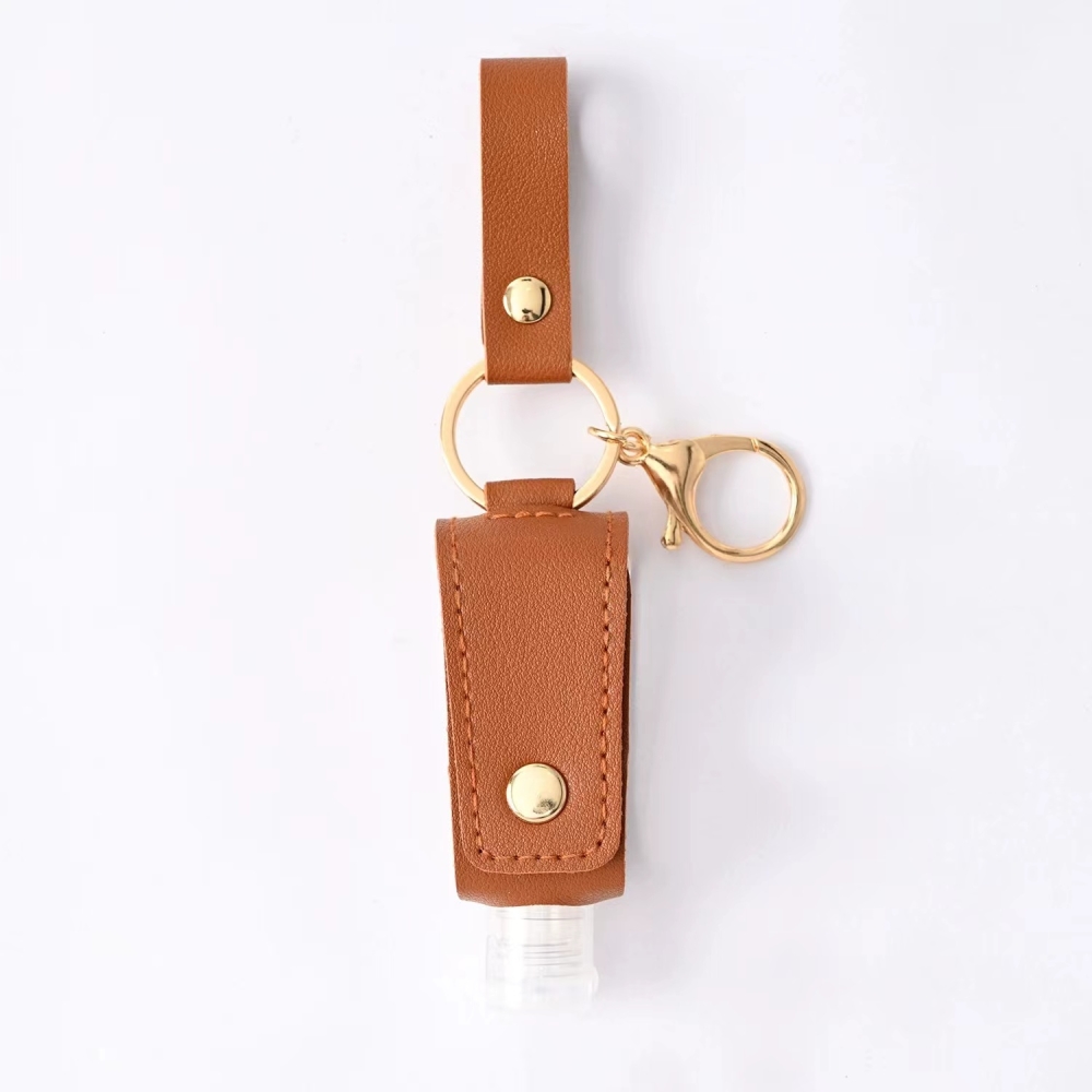 30ml coating leather plastic bottle with key chain